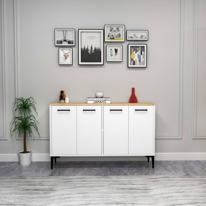 Hanah Home Consola Frezya - Roble Zafiro y Blanco